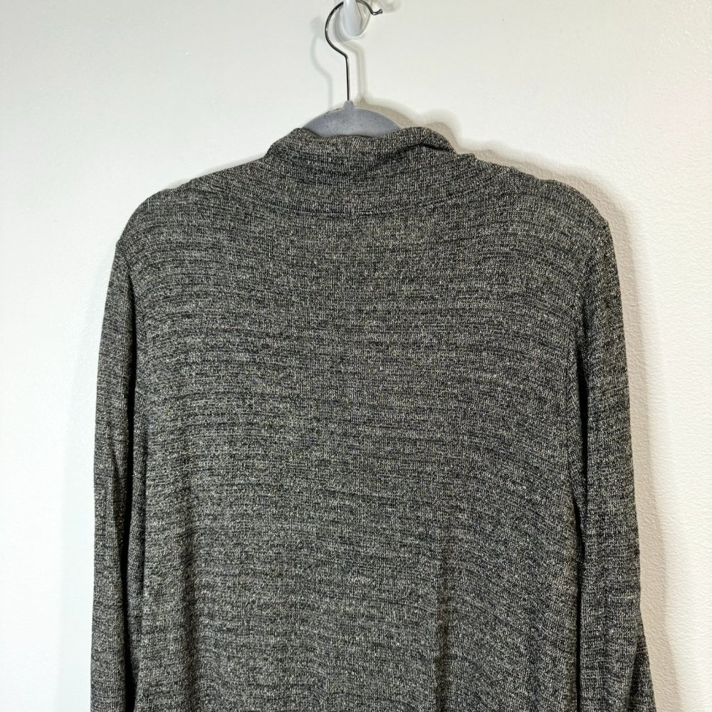Talbots Cowl Neck Sweater Size XL Extra Large Gray Gold Brown Knit Stretch Shirt - Picture 5 of 9